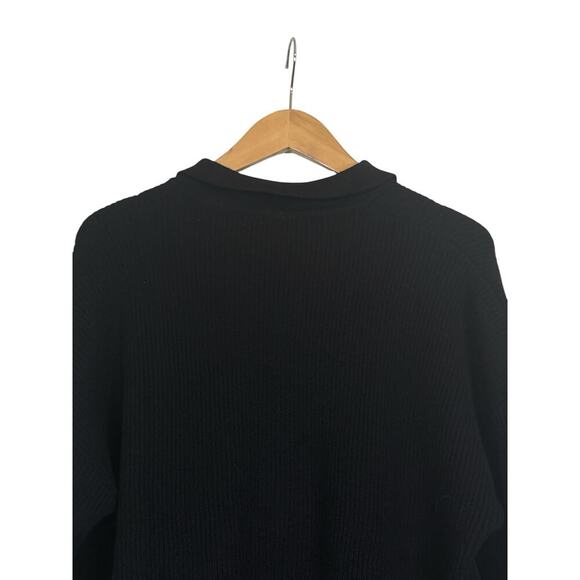 Deepself Women's Soft Lapel Ribbed Knitted Tunic Mini Dress Size XL Black NWT - Picture 7 of 9